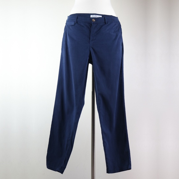 Zara Tapered Chino Trouser Gingham Pant Sz 8 - Picture 1 of 6